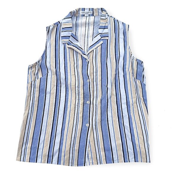 Secondhand DKR & Company, Linen Blend Sleeveless Shirt - Picture 1 of 4